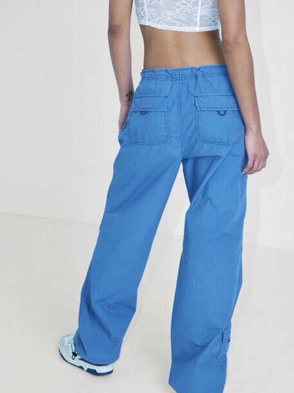 Garage Paxton Parachute Pant Blue Wide-Leg Casual Women’s Track Pant Y2K Size XL - Picture 2 of 8